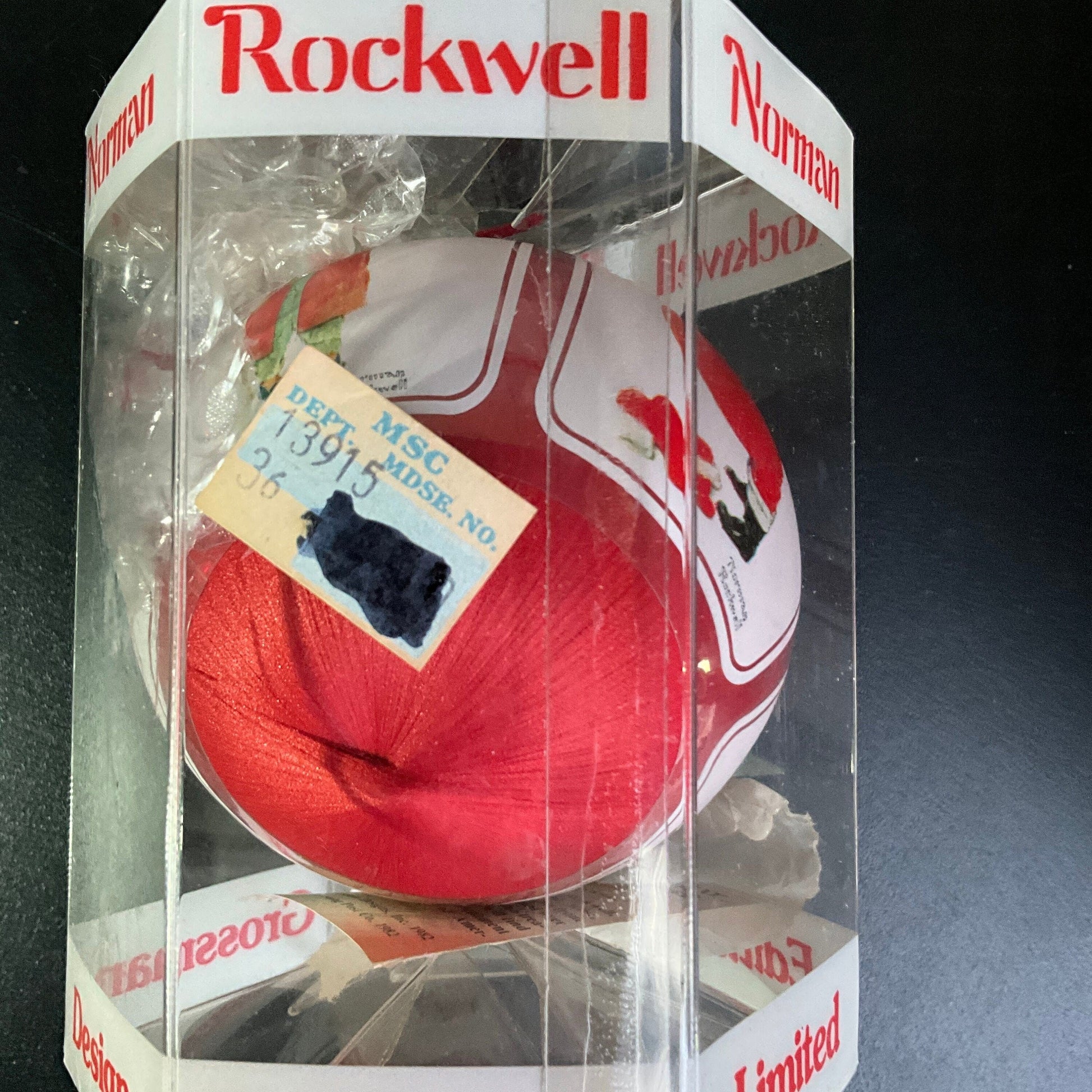 Norman Rockwell from the Dave Grossman Design Collection Limited Edition Dated 1982 Satin Ball Ornament