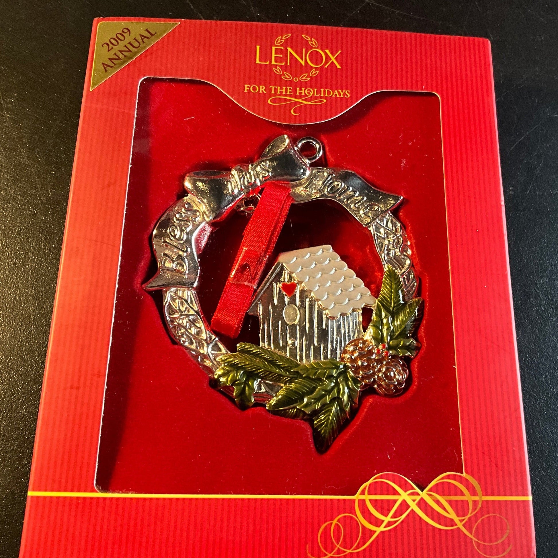 Lenox Bless This Home 2009 silver-tone metal Christmas ornament