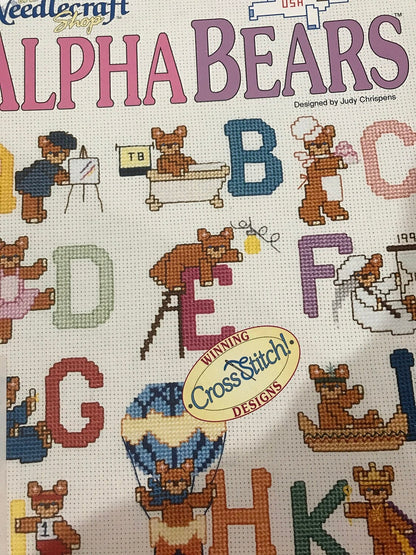 the Needlecraft ShopVintage The Needlecraft Shop Alphabears counted cross stitch pattern book