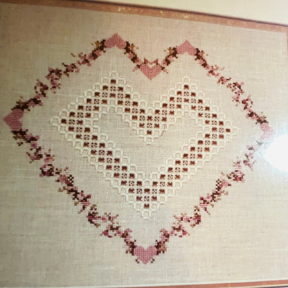 Cross &#39;N Patch, With Love, Emie Bishop, Vintage 1991, Hardinger, Counted Cross Stitch Chart