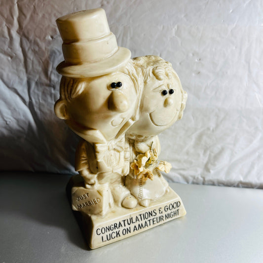 Just Married, Congratulations & Good Luck On Amateur Night, Vintage 1970, Collectible Figurine