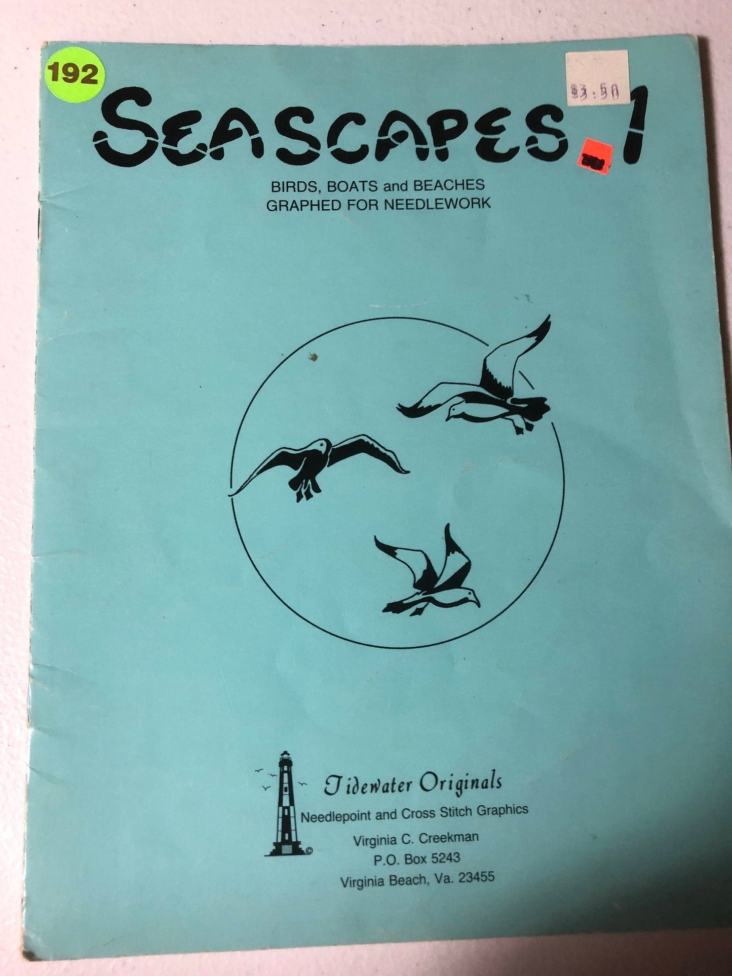 Tidewater Originals &quot;Seascapes 1&quot; Birds, Boats and Beaches Graphed for Needlework Vintage 1978, Counted Cross Stitch Patterns