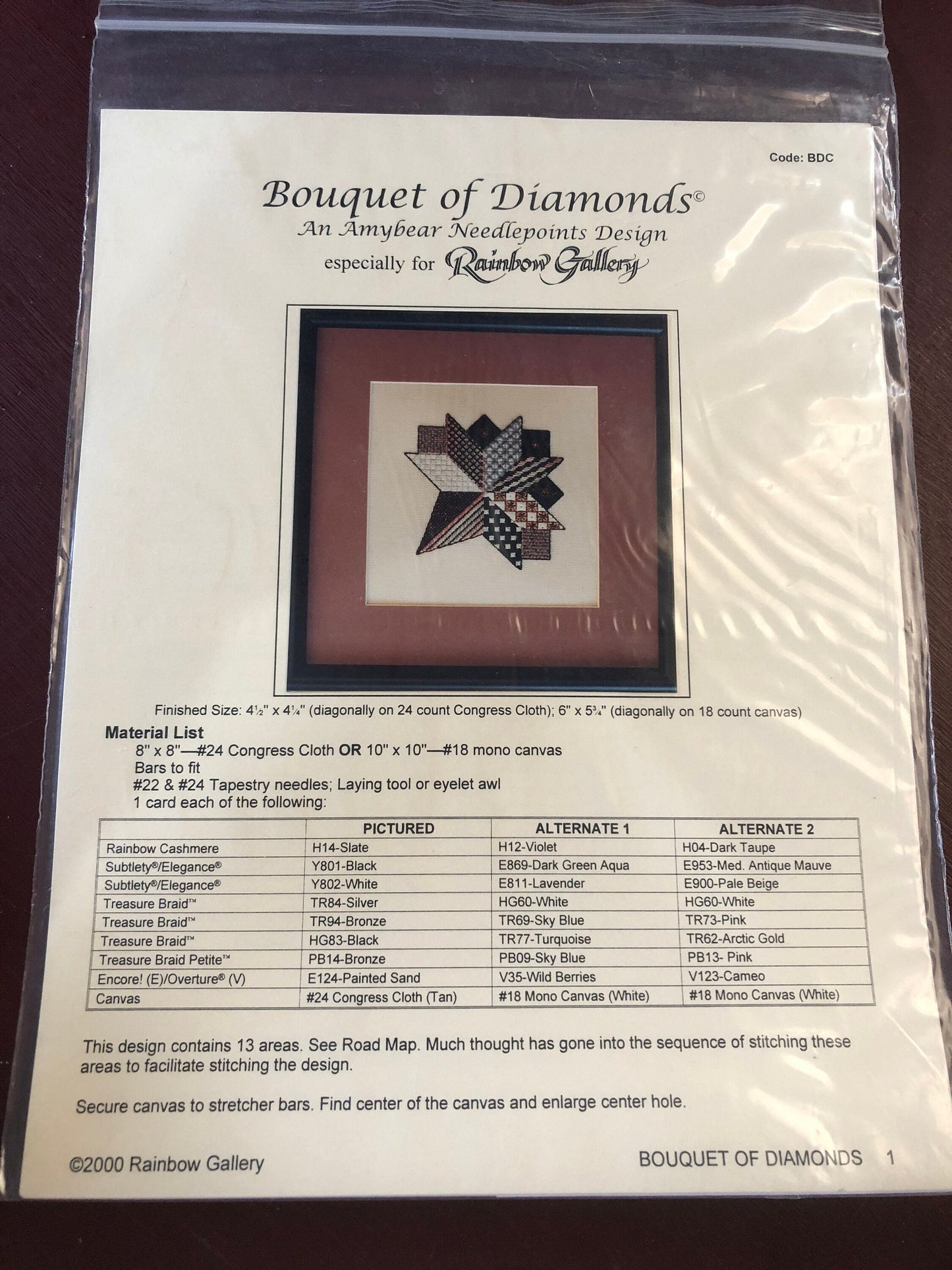 Rainbow Gallery, Bouquet of Diamonds, Counted Cross Stitch Pattern