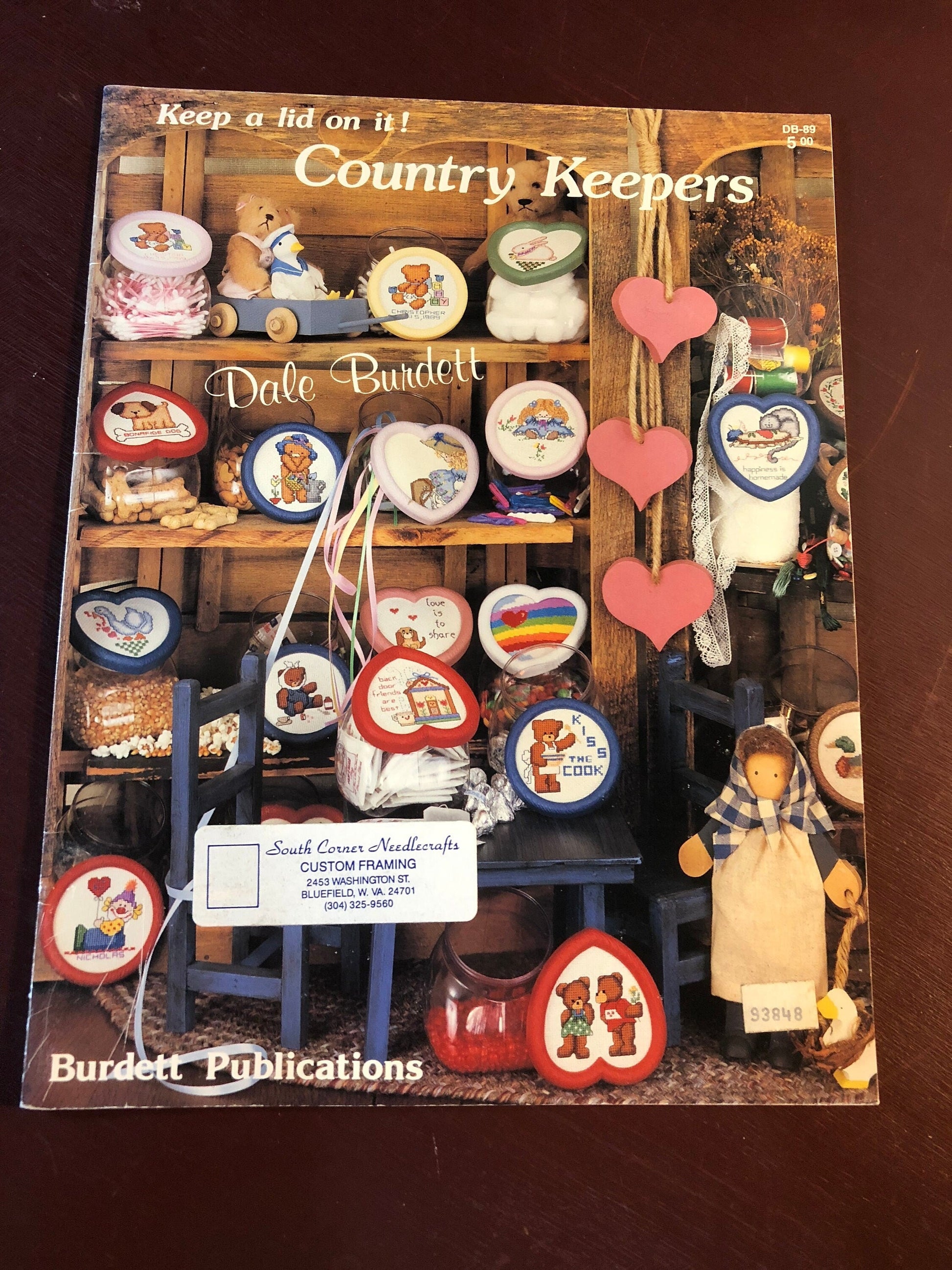 Dale Burdett, Set of 2, Sentiments That Bear Repeating 1986, Country Keepers 1984, Vintage Counted Cross Stitch Pattern Books