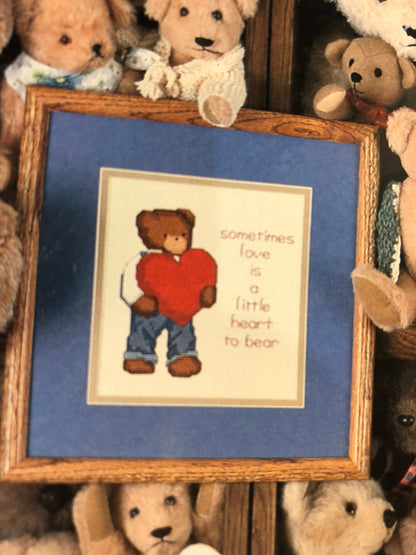 Dale Burdett, Set of 2, Sentiments That Bear Repeating 1986, Country Keepers 1984, Vintage Counted Cross Stitch Pattern Books