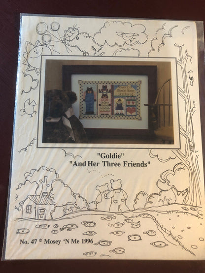 Mosey N&#39; Me, Goldie, And Her Three Friends, Vintage 1996, Counted, Cross Stitch Pattern, Stitch Count, 120 by 78