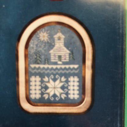 Kayann&#39;s Kreations, Winter Scenes in Hardinger, Vintage 1993, Counted Cross Stitch Patterns, Piece of Blue Fabric Included