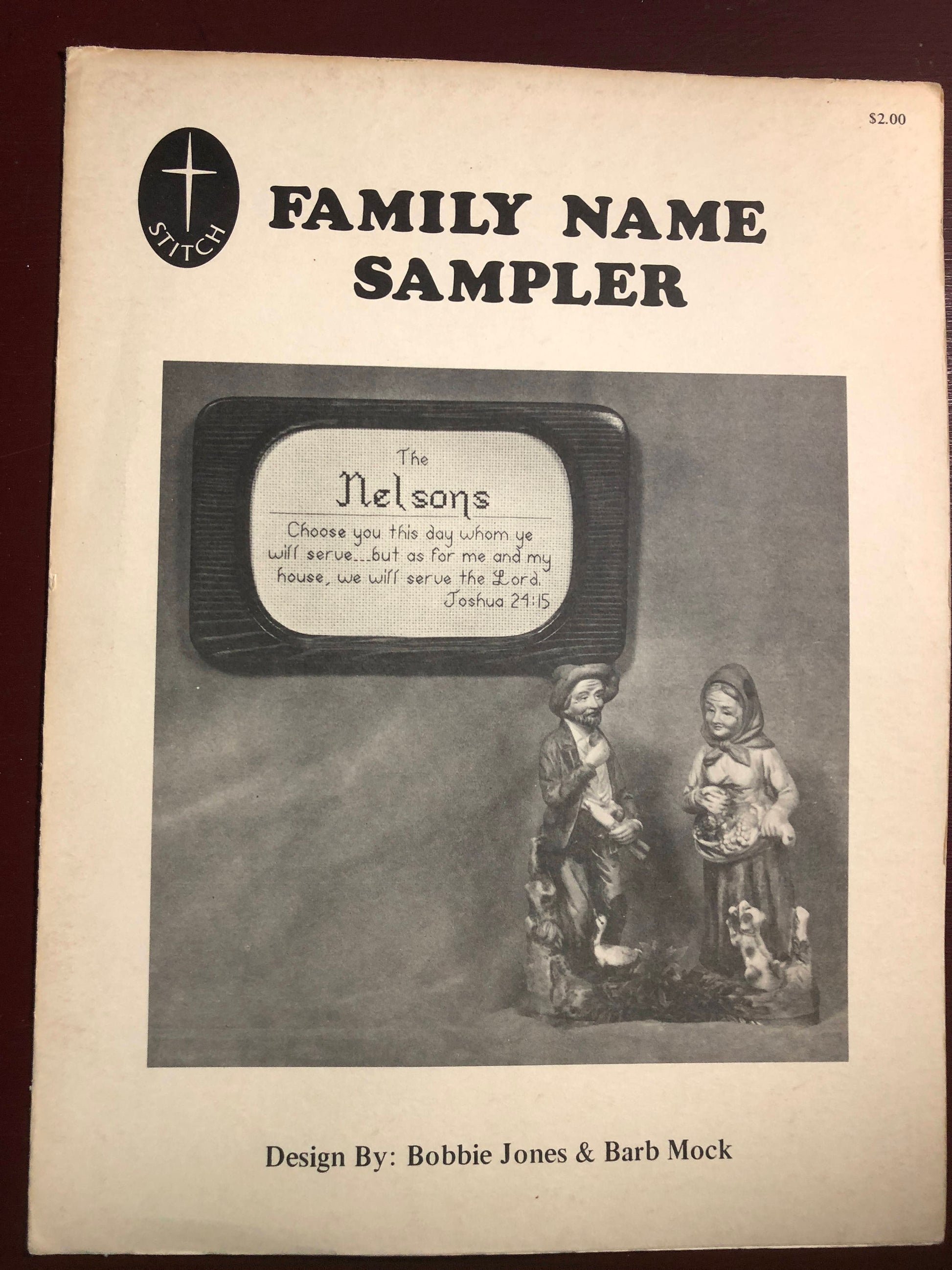 Family Name Sampler, Counted Blessings, Design by, Bobbie Jones and Barb Mock, Vintage ,1982, counted cross stitch pattern