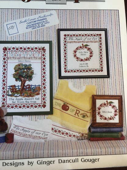 Ginger & Spice, Apple - Beary Baby Sampler, 9001, Vintage 1989, Counted Cross Stitch Patterns