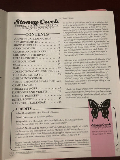 Stoney Creek, Collection, Magazine, Vintage, 1992, May/June, Counted Cross Stitch, Patterns