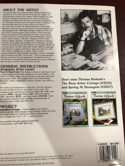 Thomas Kinkade, Chandlers Cottage, Leisure Arts, Book 1, Vintage 1998, Counted Cross Stitch Chart