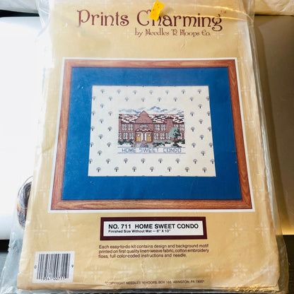 Needles N&#39; Hoops, Prince Charming, Home Sweet Condo, No 711, Stamped Cross Stitch Kit