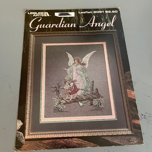 Leisure Arts, Guardian Angel, 2091, Vintage 1991, Counted Cross Stitch Chart