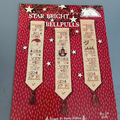 Homespun Elegance, Star Bright, Bell Pulls, 134, Vintage 1993, Counted Cross Stitch Chart