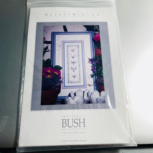 Shepherd&#39;s Bush, Heart Blooms, Vintage 1996, Counted Cross Stitch Chart Only