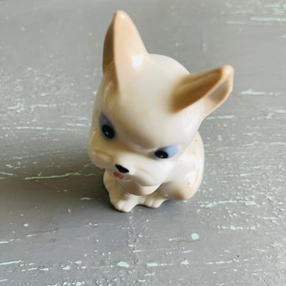 Cute white puppy porcelain figurine made in Japan vintage collectible