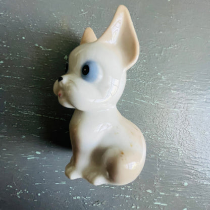 Cute white puppy porcelain figurine made in Japan vintage collectible