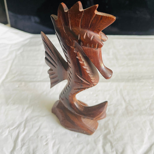 Seahorse, or Seashell, choice of hand carved solid wood figures, vintage collectible, see descriptions*