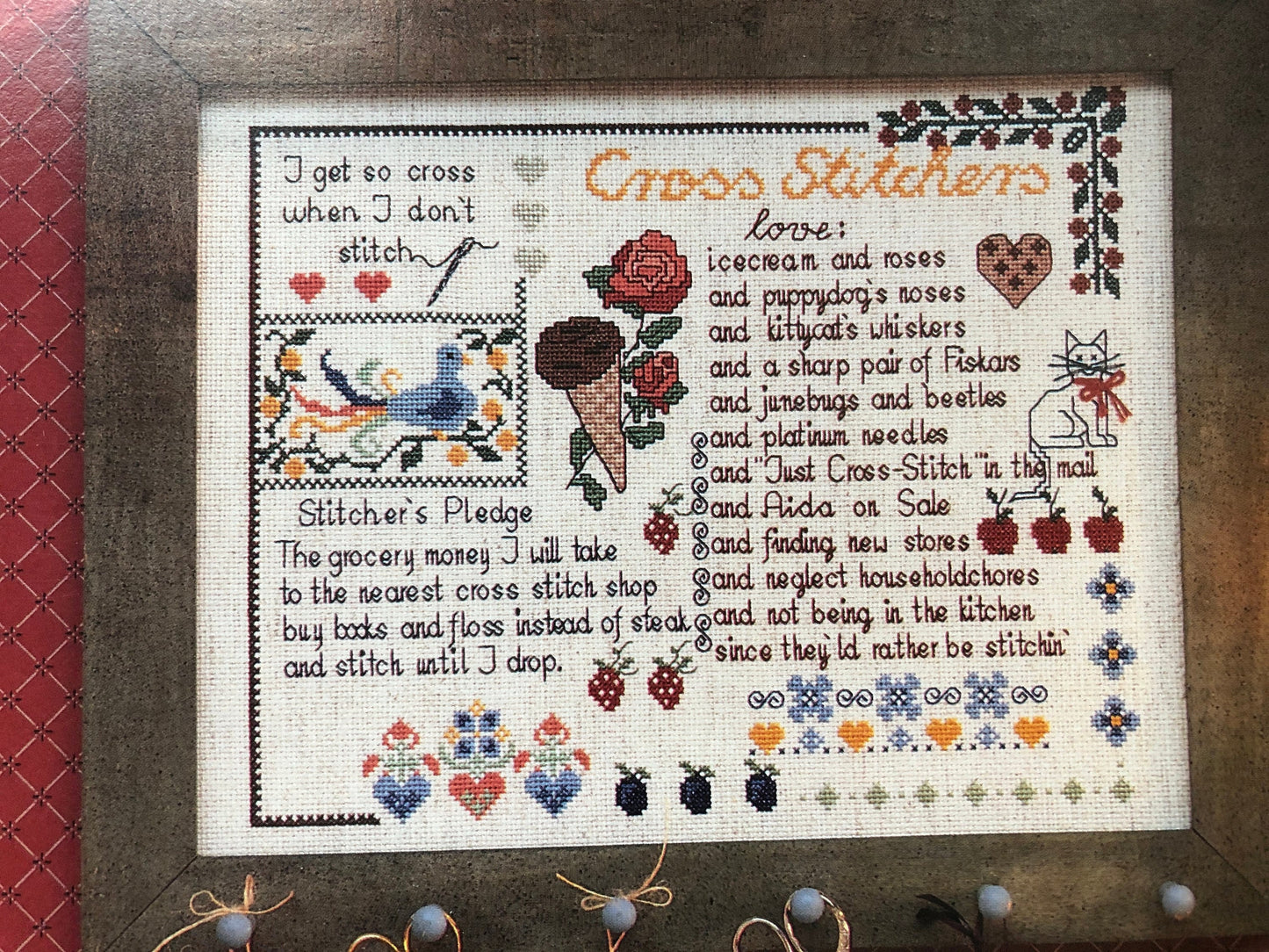 Sigrid Designs, Thimb-Elena, Cross-Stitcher&#39;s Sampler, Vintage 1989, Hard to Find, Counted Cross Stitch Pattern