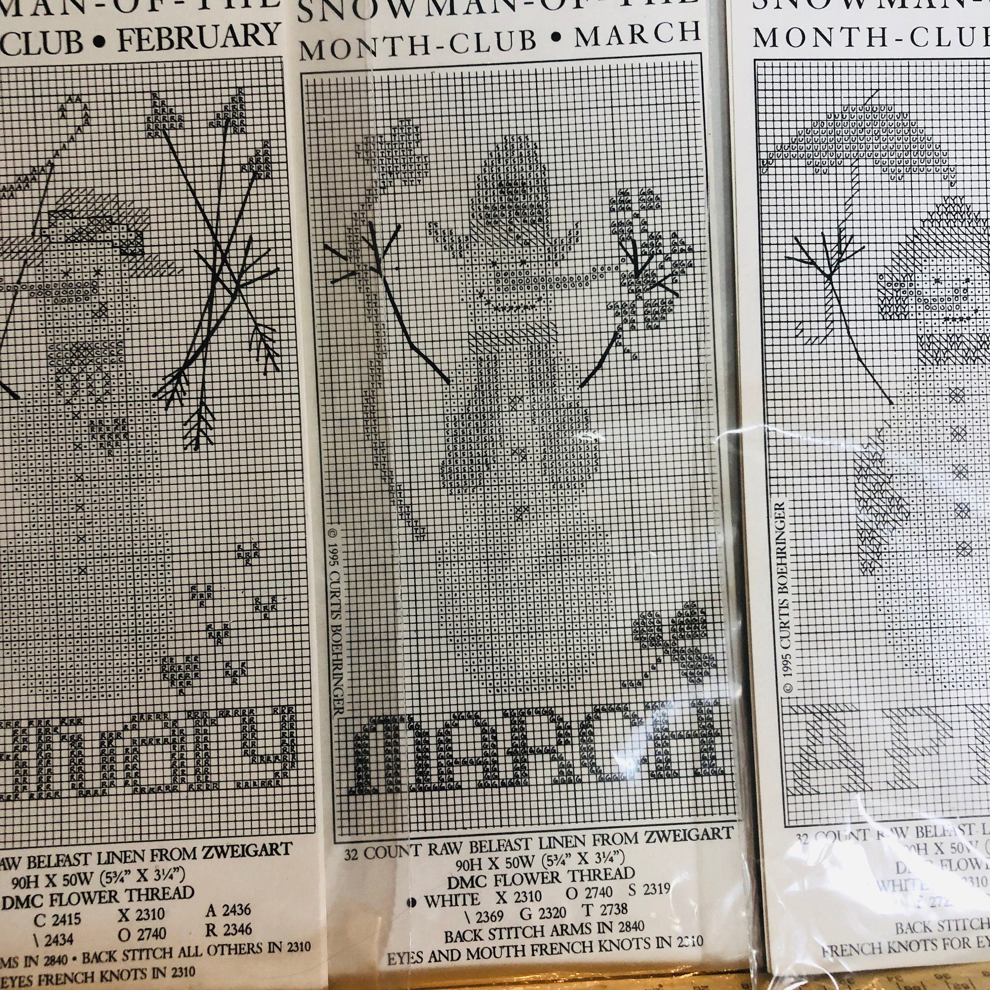 Curtis Boehringer, Choice Of Snowman Of The Month Club, Counted Cross Stitch Charts