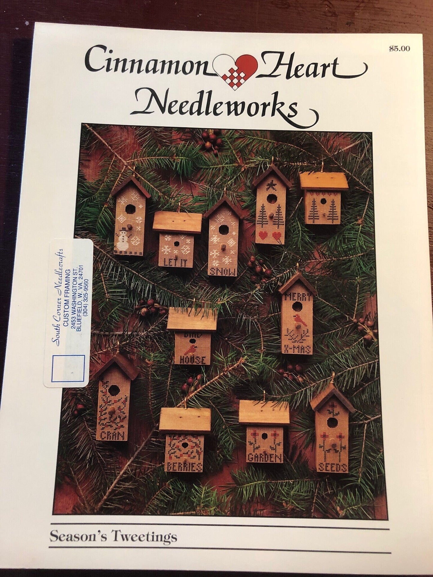 Season&#39;s Tweetings, Cinnamon Heart Needleworks, Vintage 1994, Perforated Paper Designs For Bird Houses