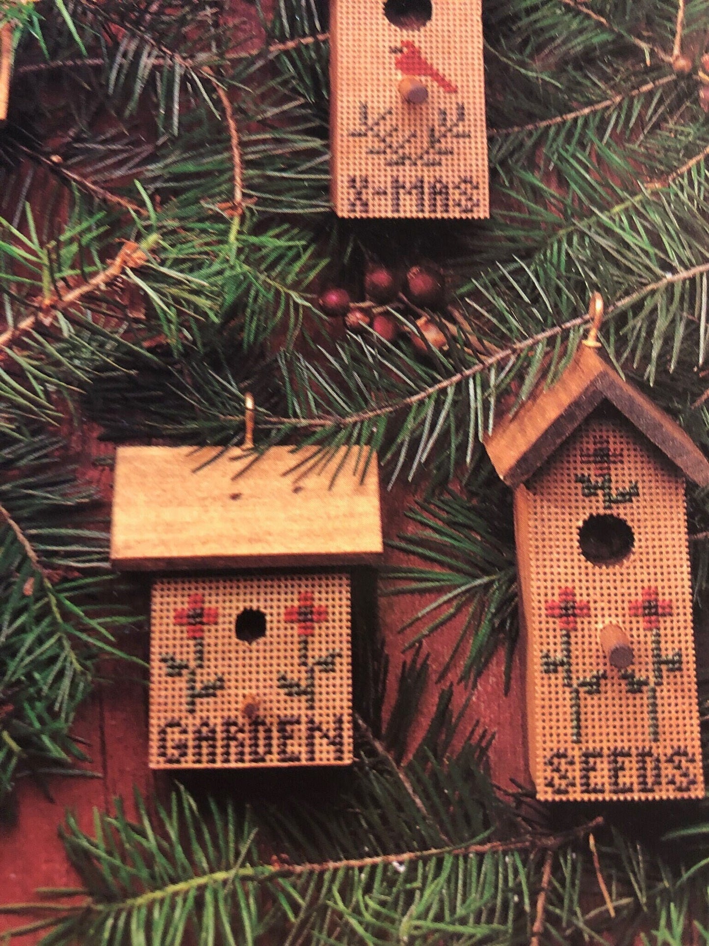 Season&#39;s Tweetings, Cinnamon Heart Needleworks, Vintage 1994, Perforated Paper Designs For Bird Houses