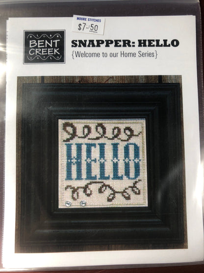 Bent Creek, Snapper hello, Welcome to Our Home Series, Counted Cross Stitch Pattern