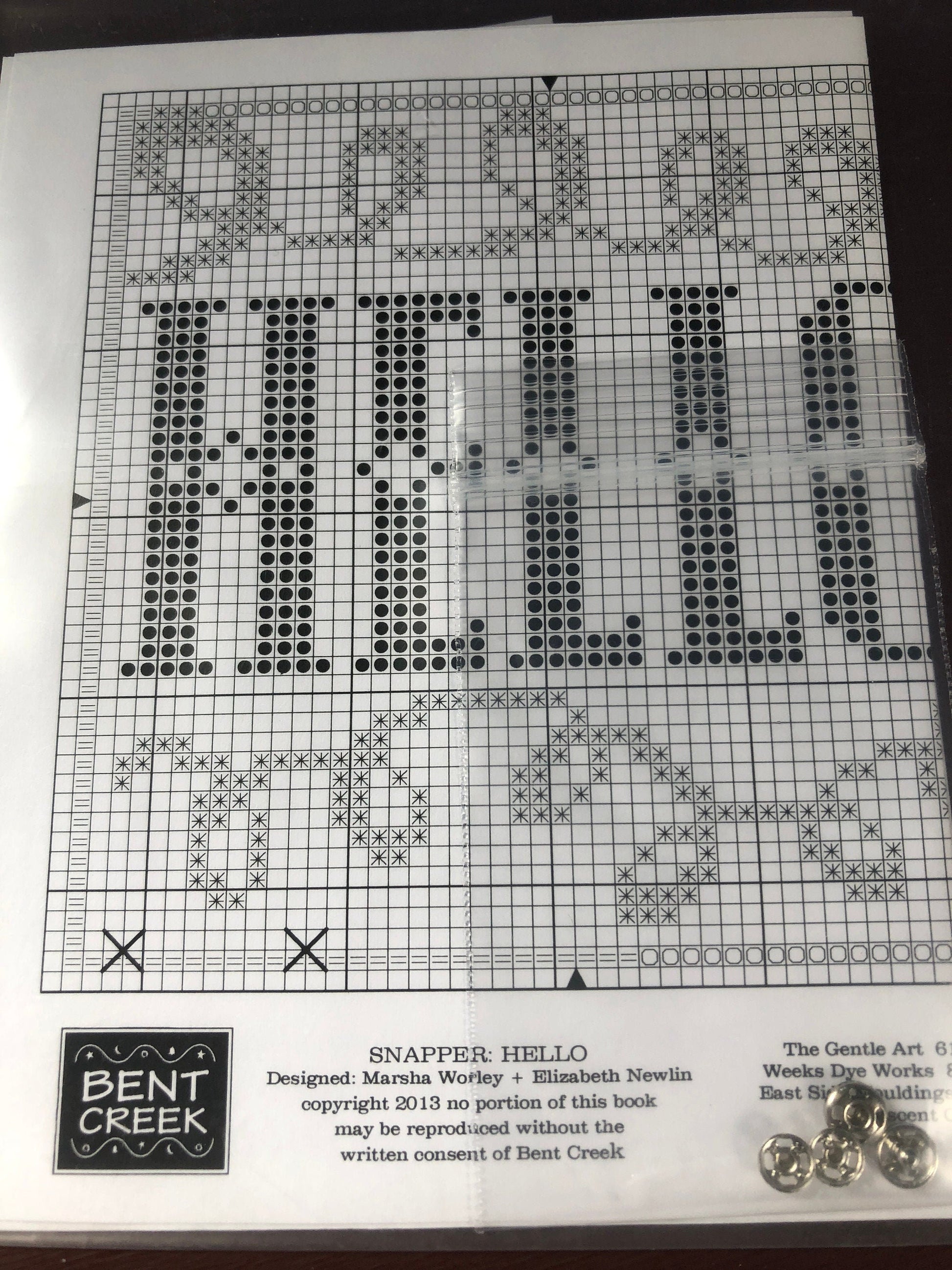 Bent Creek, Snapper hello, Welcome to Our Home Series, Counted Cross Stitch Pattern