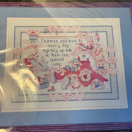 Bucilla Children Add Love 40493, Kooler Design Studio, Vintage 1990, Counted Cross Stitch Kit*