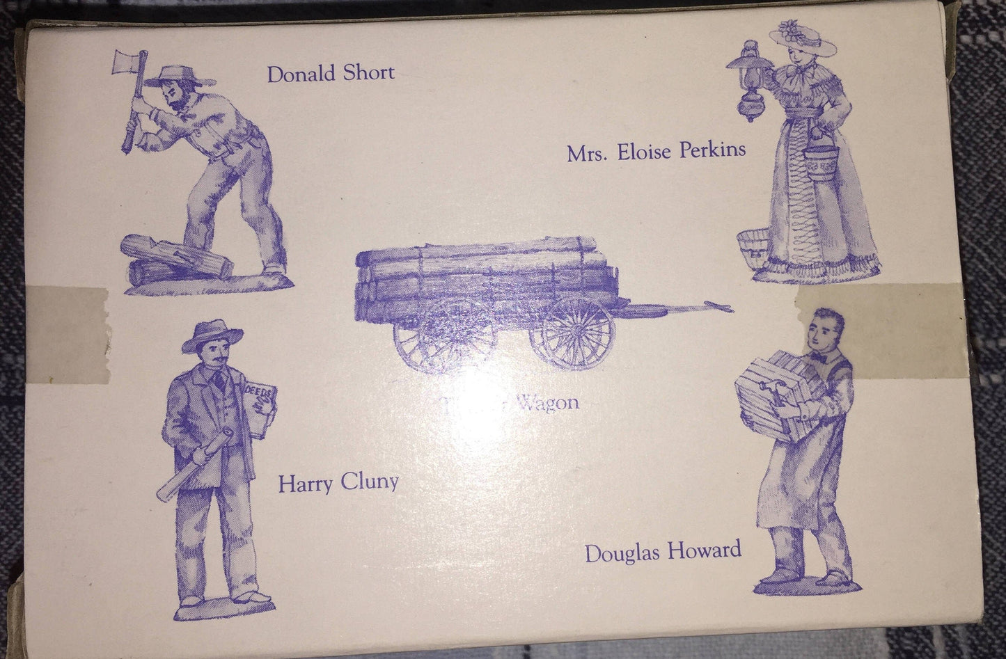 The Liberty Falls Solid Pewter Collection of 5 figurines of a timber wagon and 4 pioneers w/ history booklet vintage collectible