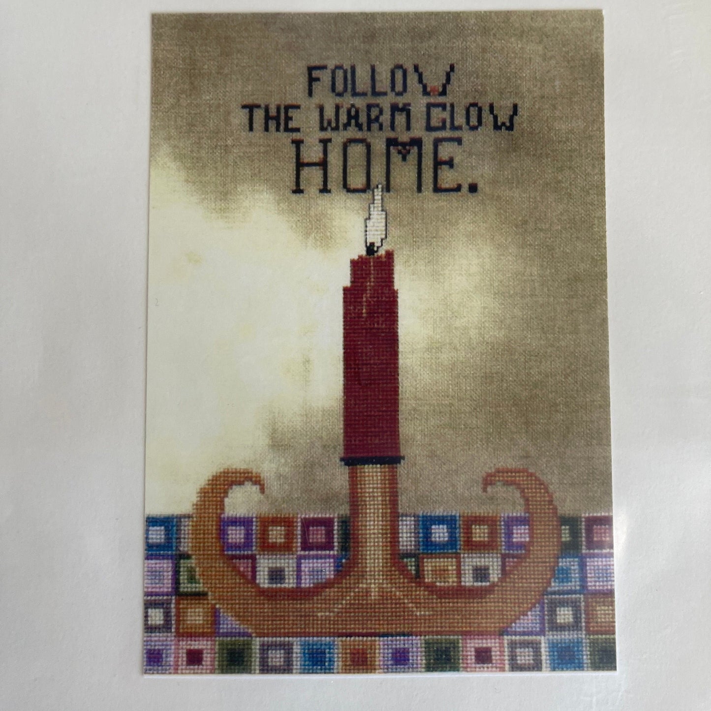 Erik Christian Inc, Follow the Warm Glow HOME Counted Cross Stitch Kit Stitched with Eterna Silk