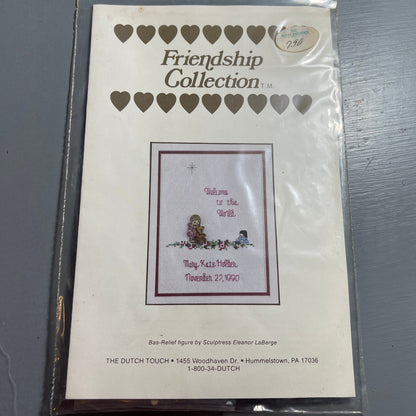 Friendship Collection Choice Of Counted Cross Stitch Charts With with Bas-Relief Figure Embellishment Included