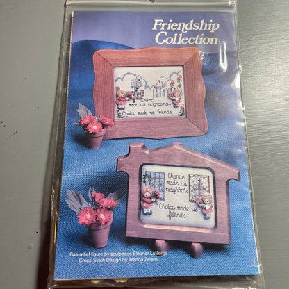 Friendship Collection Choice Of Counted Cross Stitch Charts With with Bas-Relief Figure Embellishment Included