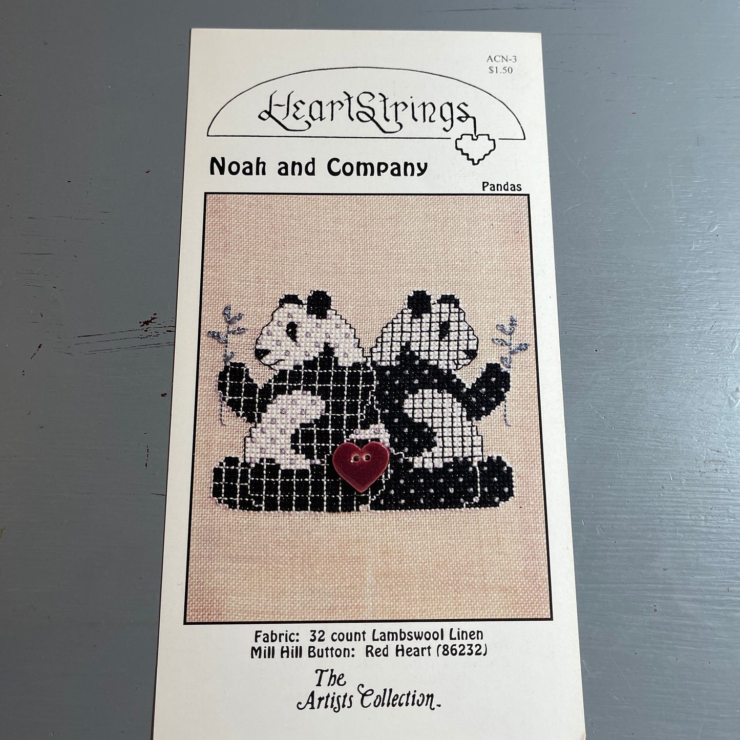 Heartstrings Noah and Company Choice of Pandas, Giraffes, Hippos, or Llamas, Vintage 1998 Counted Cross stitch Charts