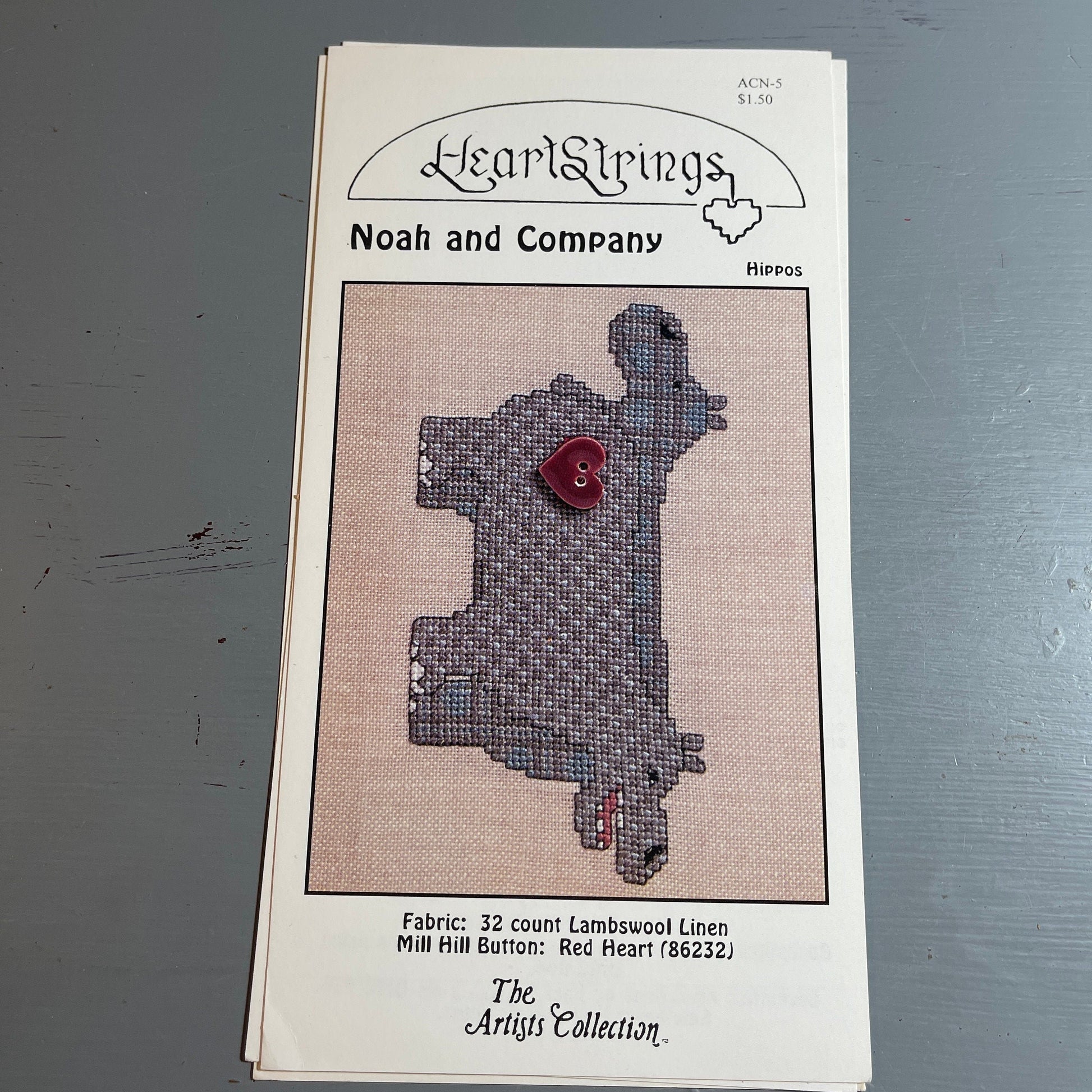 Heartstrings Noah and Company Choice of Pandas, Giraffes, Hippos, or Llamas, Vintage 1998 Counted Cross stitch Charts