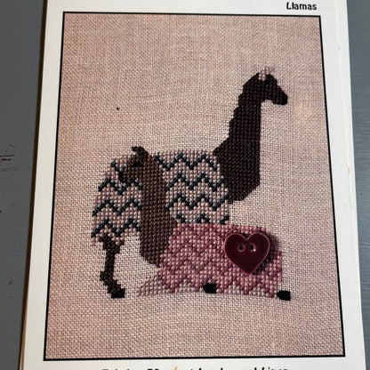 Heartstrings Noah and Company Choice of Pandas, Giraffes, Hippos, or Llamas, Vintage 1998 Counted Cross stitch Charts