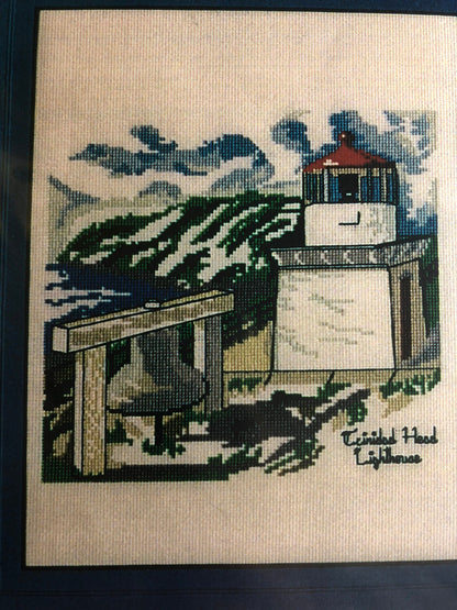 S.P. Ink, Lighthouse IV, Trinidad Head, Lighthouse, California, Vintage, Counted, Cross Stitch Pattern, Stitch Count, 122 by 121