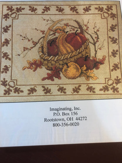 Imaginating, Harvest Basket, 1443, Designed by Diane Arthurs, Counted Cross Stitch Chart, Stitch Count 126 by 153