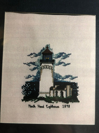 S.P. Ink, Lighthouse V, North Head Light, Washington, 1898, Vintage, Counted, Cross Stitch Pattern, Stitch Count, 89 by 108