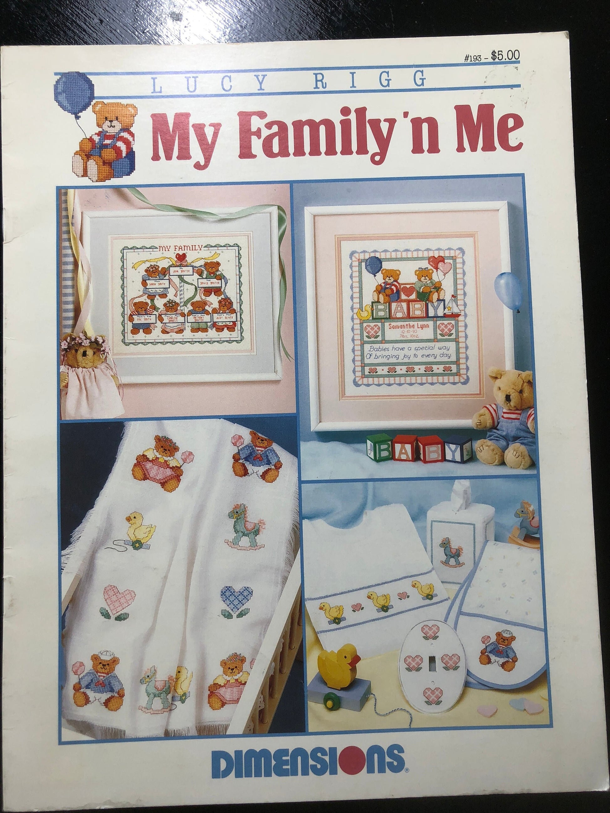 Dimensions, Lucy Rigg, My Family&#39;n Me, Vintage, 1991, Counted Cross Stitch Pattern