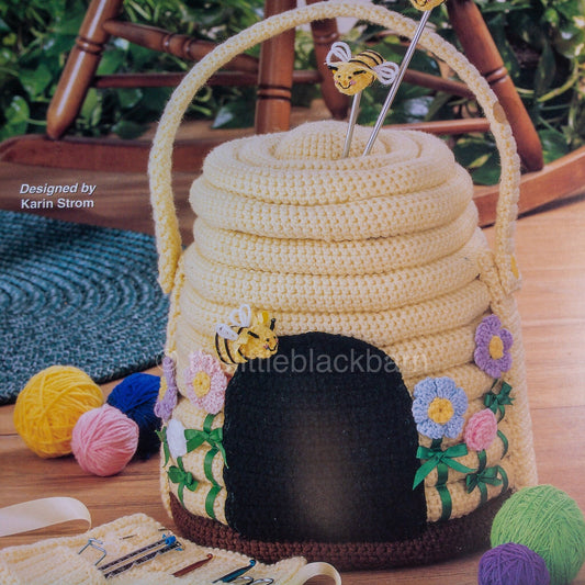 Annie&#39;s Attic, Crochet, Beehive, Craft Caddy, Karin Strom, Vintage 1999, Crochet Pattern