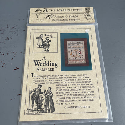 Hester&#39;s Sister A Wedding Sampler Vintage 1995 Counted Cross Stitch Chart