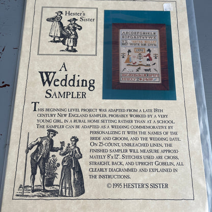 Hester&#39;s Sister A Wedding Sampler Vintage 1995 Counted Cross Stitch Chart