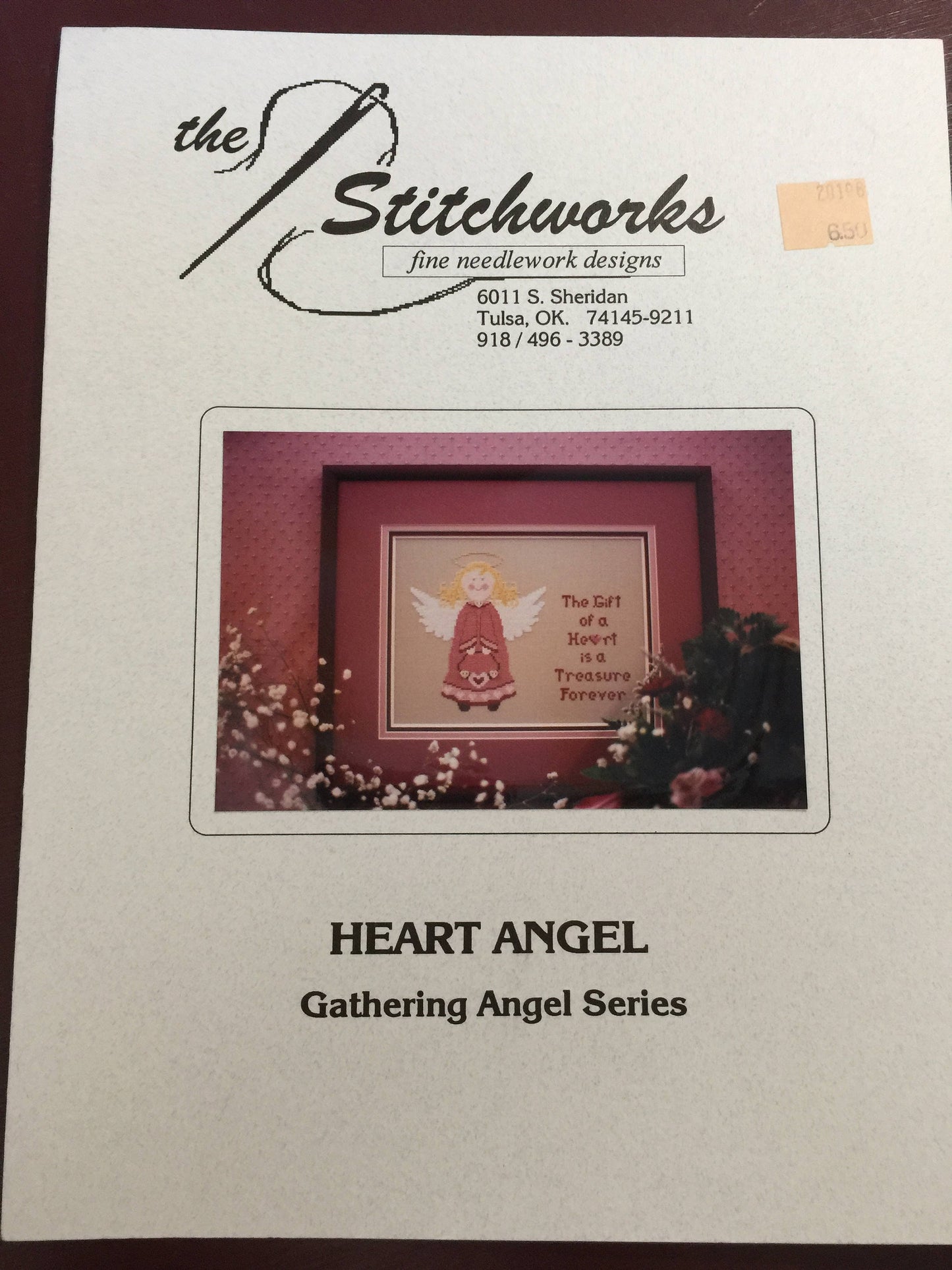 the Stitchworks, Vintage, 1996, Heart Angel, Gathering Angel Series, counted cross stitch pattern