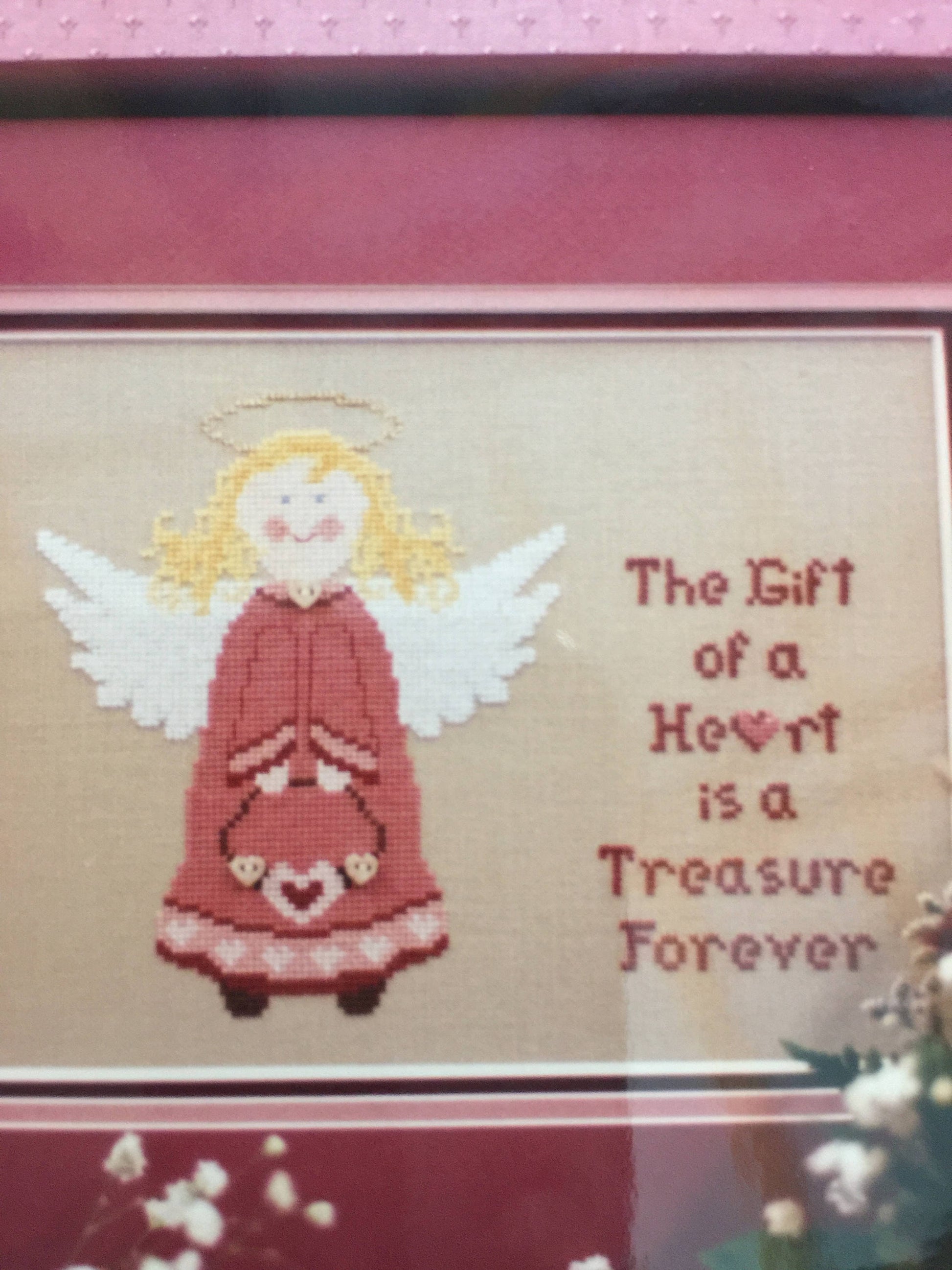 the Stitchworks, Vintage, 1996, Heart Angel, Gathering Angel Series, counted cross stitch pattern