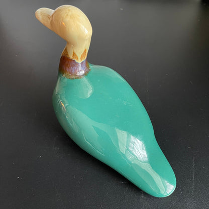 Delightful Duck Signed By Artist Vintage Porcelain Collectible Figurine