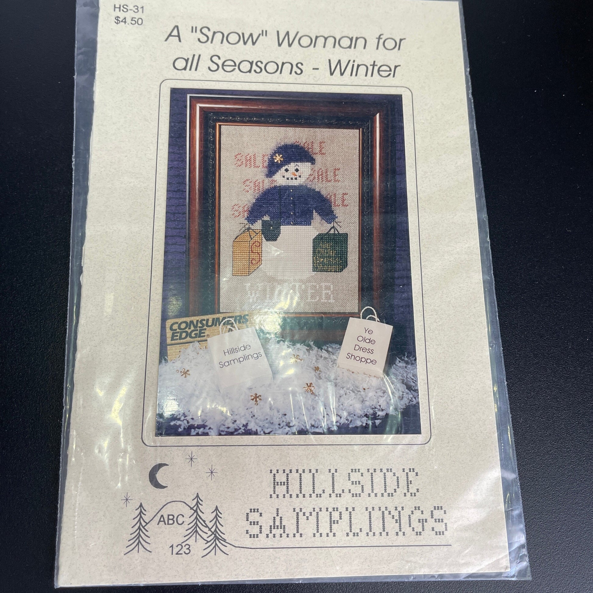 Hillside Samplings A &quot;snow&quot; Woman for all Seasons - Winter HS-31 Counted Cross Stitch Chart