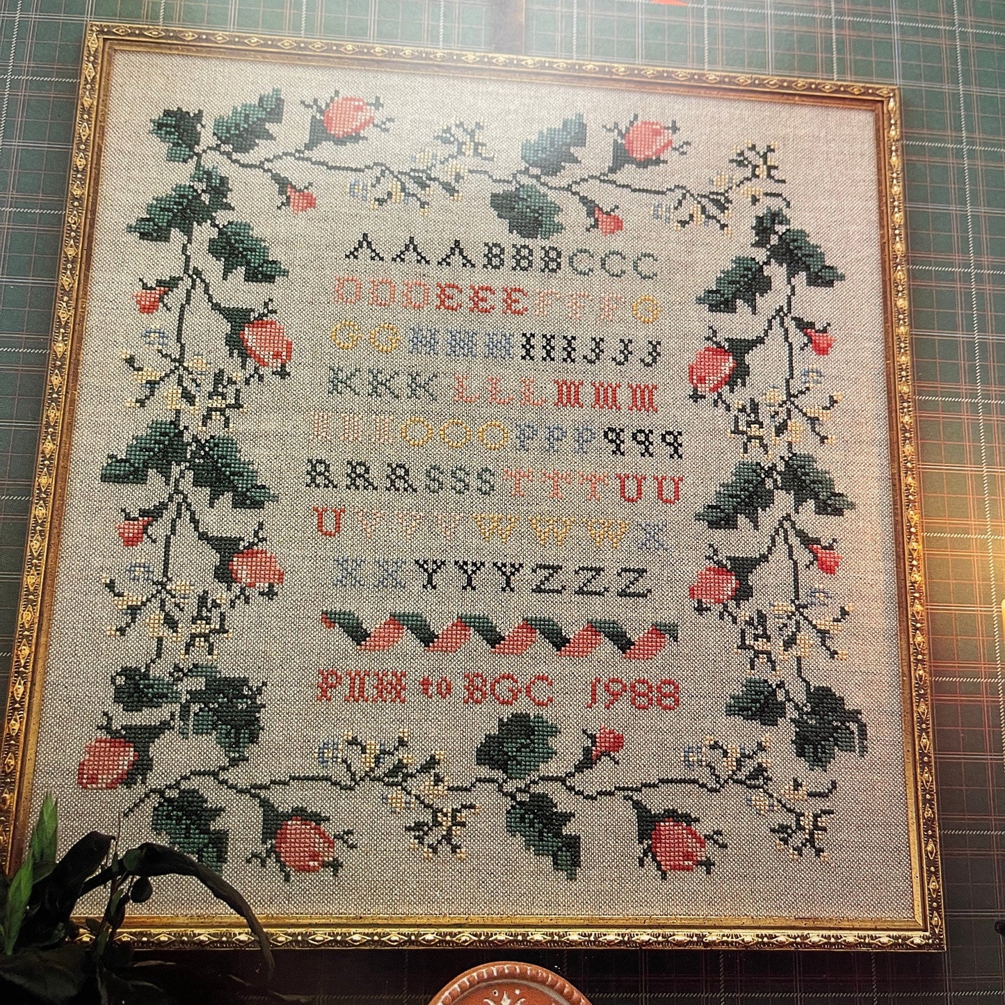 Just Cross Stitch Rose Sampler Vintage 1988 Counted Cross Stitch Chart OOP