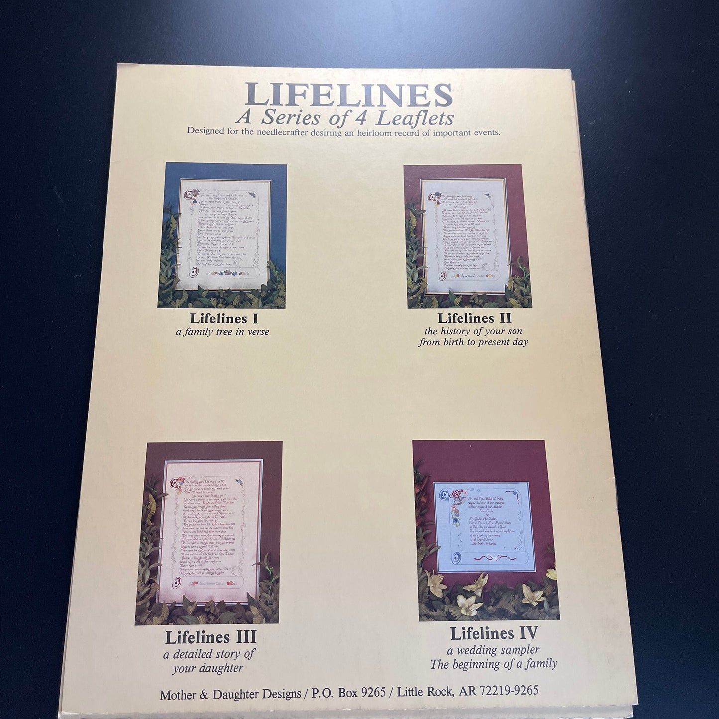 Mother & Daughter Choice Of Lifelines Vintage 1984 Counted Cross Stitch Charts See Pictures Descriptions and Variations*