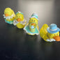 Cute Little Set Of 4 Dressed Up Chicks Miniature Vintage Collectible Spring Decor Figurines